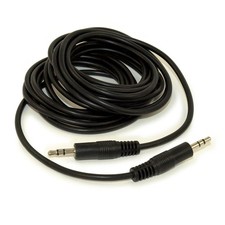 10ft 3.5mm SLIM Mini-Stereo TRS Male to Male Speaker/Audio Cable  Black picture
