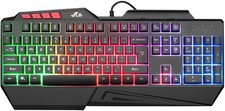 Rii RK202 RGB Gaming Keyboard Multiple Color Rainbow LED Backlit USB Black picture