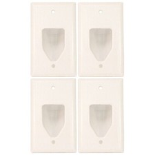 4 Pcs Recessed Low Voltage Wall Plate HDMI Audio Video Cable 1-Gang White picture