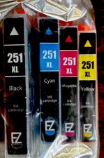 Set 4 EZ-Ink Canon Compatible Cartridges CLI-251 printer, Magenta,Cyan,Yellow... picture