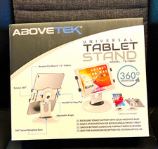 AboveTEK TS-138W Aluminum Desktopy Tablet Stand 360 Rotating White 6-13in picture
