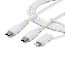 StarTech.com W129351730 2M-U2-LNTC-CABLE 2M (6Ft) 2-In-1 Rugged USB-C Charge ~E~ picture