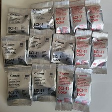 20 Genuine Canon BCI-11 Blk (7) Color (13) Ink Cartridges in Factory sealed bag picture
