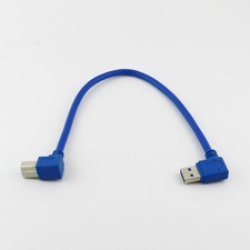 USB 3.0 A Male Plug Left Angle to USB B Male 90 Degree Left Angled Cable Leads picture