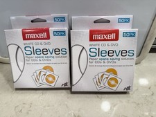 Maxwell White CD & DVD Sleeves Lot of 2 - 50 packs Model CD-400 New/Sealed picture
