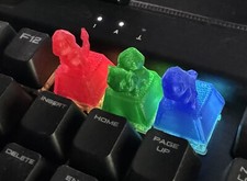3D Printed  Translucent Pokemon Key Caps- 3 Starters, Fits Cherry MX keys picture