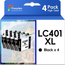 4pk LC401 XL Black Ink Cartridge for Brother MFC-J1010DW MFC-J1012DW MFC-J1170DW picture