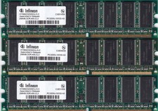 768MB 3x256MB DDR-400 INFINEON PC-3200 HYS64D32300HU-5-C DDR1 CL3 Ram Memory Kit picture
