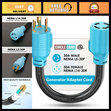 3 Prong to 4 Prong Generator Adapter Cord - Heavy Duty Power Converter Plug picture