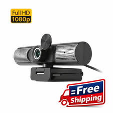  HD 1080P Webcam, USB-C/USB-A, w/Built-in Speakers & Mic,Black,AWCS06F  picture