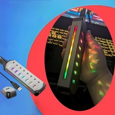 RGB 7-Port USB 3.0 5Gbps Data Hub Expander Aluminum Hub Splitter For PC Laptop picture