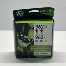 HP 962XL Genuine Inkjet Cartridge 5 Pack Black/Cyan/Magenta/Yellow Exp. 07/2021 picture