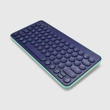 Heyday Wireless Keyboard Bluetooth Navy Blue/Teal Compact Open Box picture