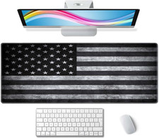 American Flag Desk Mat Pad Black and Grey Large Mouse Pad XL Desk Pad Gaming Mou picture