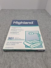 3M HIGHLAND 901 Transparency Film For Copiers Without Sensing Stripe 100 Sheets picture