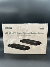 Genuine Plugable USB-C Dual 4K Display Horizontal Docking Station w/ 100 Chargng picture