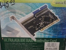 CREATIVE I/O ITE Ultra ATA/133 IDE RAID Controller Card W/ Cable | Disc | Manual picture