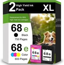 OULADUN 68e Black and TriColor Ink Cartridge Replacement for HP 68xl Ink cart... picture