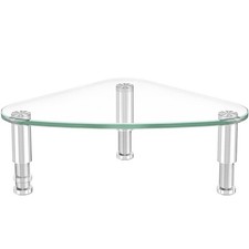 Clear Glass Computer Monitor Riser / Triangle Desktop Universal Corner Stand ... picture