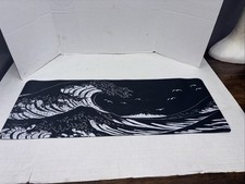 The Great Wave Gaming Desk Mat Large Mouse Pad Black White Extended Keyboard 31