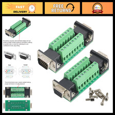 2PCS Solderless DB15 VGA Male Female Connector Breakout Adapter | 3 Row D-SUB, R picture