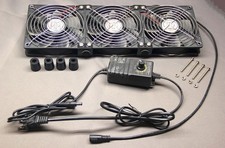 Wathai Dual Ball 3 x 120mm Computer Fan with AC Plug DC 12V Server 3x120mm, Used picture