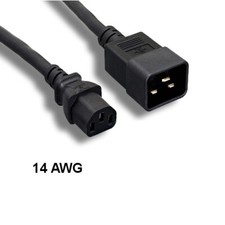 10x 3ft Black Heavy Duty Power Cord IEC60320 C13 to C20 14AWG 15A/250V IT Data picture