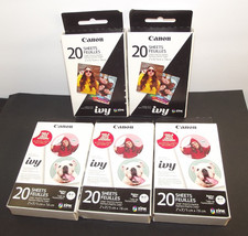 Lot 5 Boxes Brand New & Sealed Canon Zink 2x3 Photo Paper 40 + 60 Sheets Sticker picture