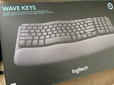 Logitech Wave Keys Wireless Ergonomic Keyboard Bluetooth Graphite NO DONGLE picture