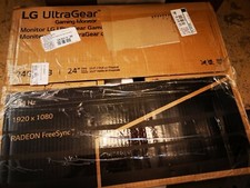 CRACKED SCREEN LG 24GL65B-B 24 inch UltraGear Full HD Gaming Monitor display picture
