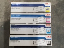 Genuine Set of 4 Oki 41963601 41963602 41963603 41963604 CMYK Toners BNIB picture