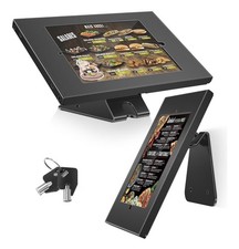 AboveTEK Anti Theft Tablet Stand Lock iPad POS Countertop Wall Mount Kiosk Black picture