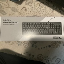 Best Buy essentials- Full-size Wired Membrane Keyboard - Black picture