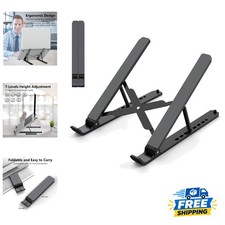 Compact Black Laptop Stand - Adjustable Height for Ergonomic Comfort on the Go picture