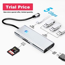 USB C Hub To USB 3.0 5Gbps,Type C Hub HDMI 4K@60HZ SD/TF 100W PD For Macbook PC picture