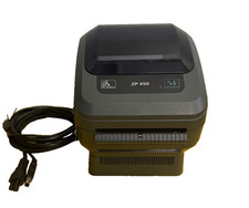 Zebra ZP450 CTP Thermal Label Printer USB Tested & Fully Working With Cables picture