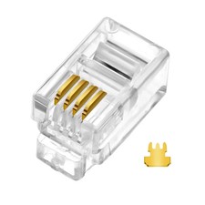 20Pack Telephone Modular Plug RJ9/RJ10/RJ22 4P4C Connector picture