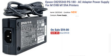 Genuine Epson PS-180 AC Adapter Power Supply C8255343 M159E Printers & POS picture