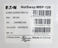 😎 NEW EATON HOTSWAP MBP-120 FLEX RACK PDU 120 VAC 1 PHASE EHBPL2000R-PDU1U picture