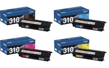Brother TN310 TN310BK TN310C TN310M TN310Y CMYK 4 Pack Toner Set picture