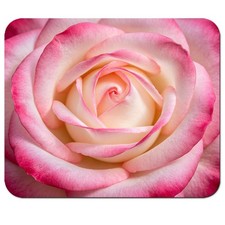 Wknoon Rose Floral Mouse Pad Pink and White Flower picture
