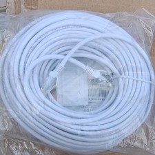 White 100ft Ethernet Patch Cable RJ-45 Round Cable Universal Compatible picture