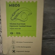 Seenda Wireless Dual-Mode Ergonomic Trackball Mouse MBD5 Li-On Rechargeable picture