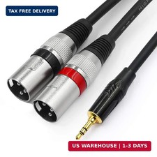 3.5mm to Dual XLR Stereo Cable 1/8 inch Mini Jack to 2 XLR Male Y Splitte picture