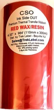 RED Color CSO Thermal Transfer Wax Resin Ink roll 110m 4.33