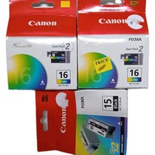 Canon 3- BCI-15 Black Ink Cartridge 2-Pack Genuine New Sealed  picture
