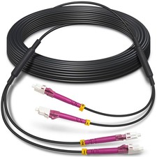 30 Feet (10 Meters) Armored OM4 LC to LC Fiber Patch Cables, 10gb/40gb/100gb ... picture