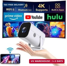[Built-in APPS & Electric Focusing & 210° Rotation]Mini Projector With Wifi And picture