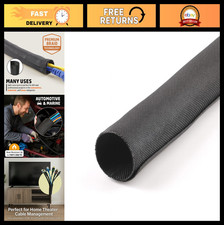 High-Temperature Woven Mesh Split-Sleeve Wire Loom 25ft for Automotive & Cable M picture