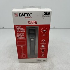 Emtec iCobra2 iPhone Flash Drive 32GB 2 in 1 Black, Dual Conne... J62 picture